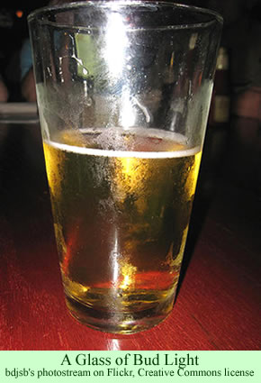 A glass of Bud Light