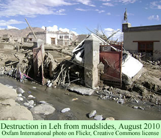 Leh destruction from mudslide